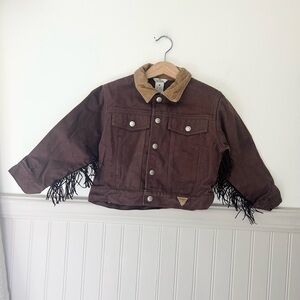 Rare Vintage Guess Baby Western Trucker Jacket Size 3-4 Years Contrast Collar